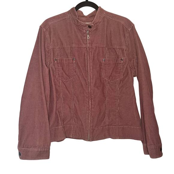 J. Jill mauve corduroy zip up jacket Size XL - Picture 1 of 4
